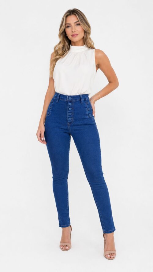 Calça Jeans Skinny Denim Escuro