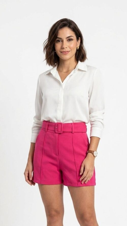 Short De Alfaiataria Com Cinto