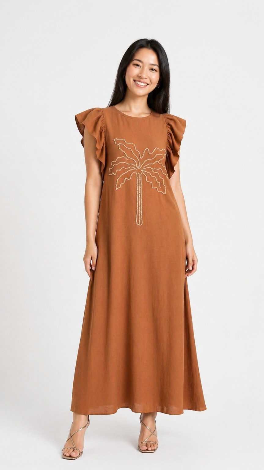 Vestido Bordado Longo Cacay R:102863