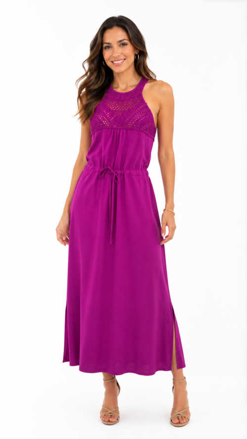 Vestido Midi Decote Bordado Sarah - Fama