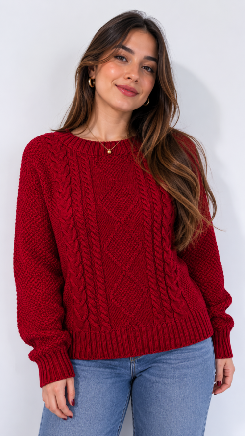 Blusa de Tricot Marsala - Donna Liss