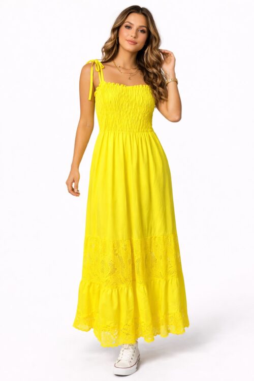 Vestido Longo Laise com Renda