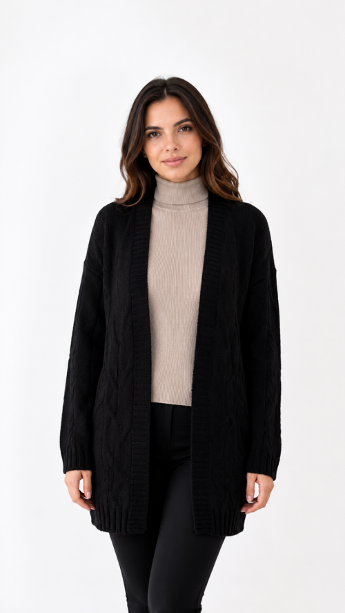 Cardigan Tricot com Bolsos - Donna Liss