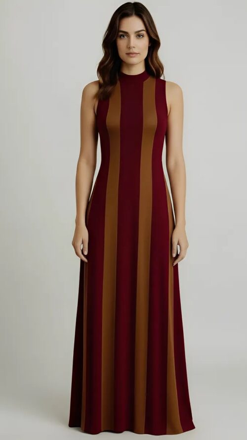 Vestido Longo Golinha Listrado Cacay R:101804