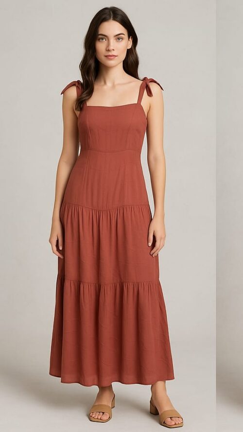 Vestido Longo Costas Lastex Marias Cacay R:101668