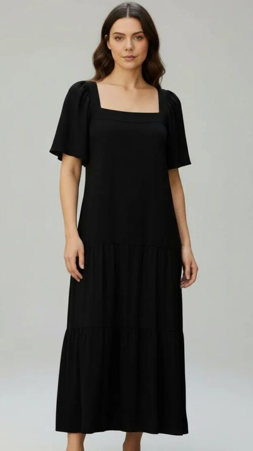 Vestido Amplo Com Mangas e Babados Cacay R:102916