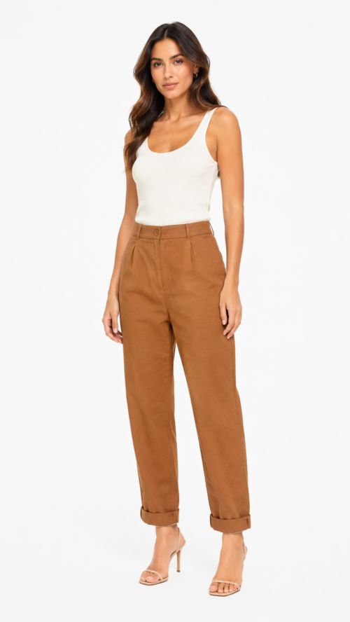 Calça Cenoura Com Barra Dobrada Cacay R:102815