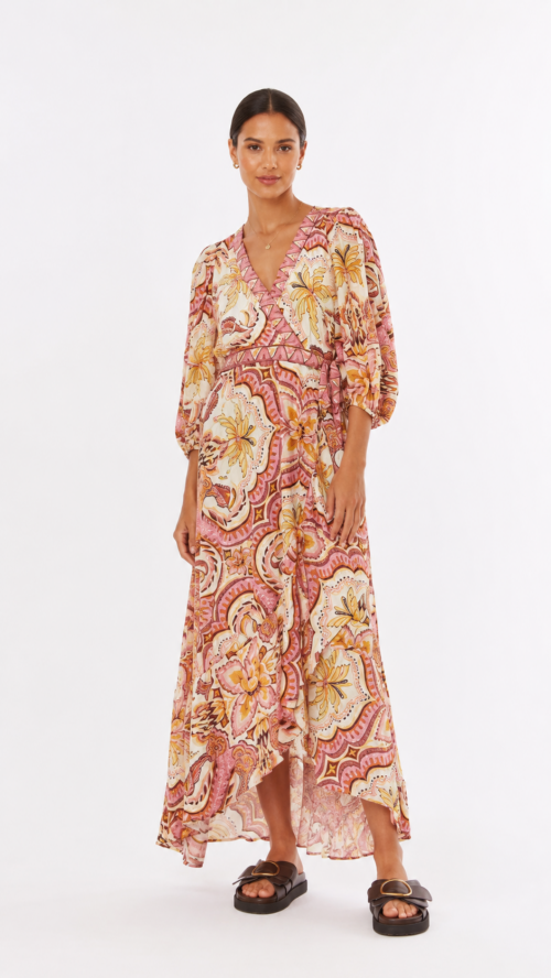 Vestido Longo Manga Lenço Joia Tropical Farm R:337536