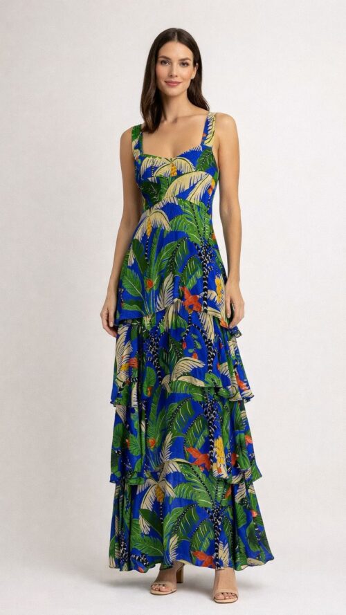 Vestido Longo Babados Ilha Da Noite Farm R:337494