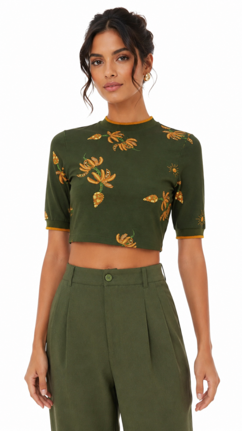 Blusa Retilinea Brilho De Banana Farm R:338585