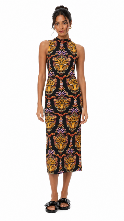 Vestido Midi Pantera Boho Farm R:339425