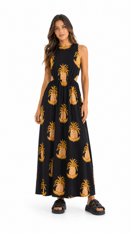 Vestido Midi Amalfi Abacaxi Farm R:339499