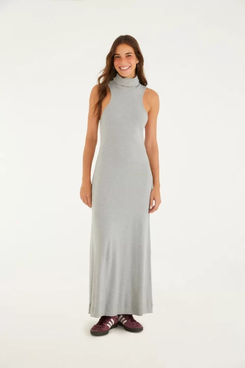 Vestido Rib Gola Alta Farm R:343409