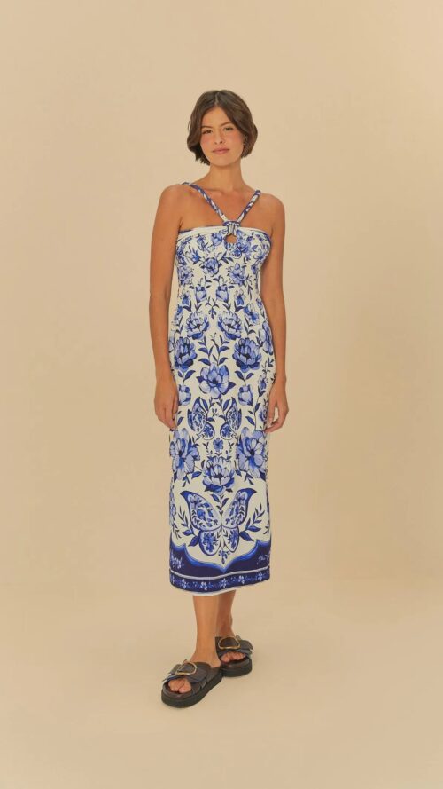 Vestido Midi Jardim De Porcelana Farm R:339597