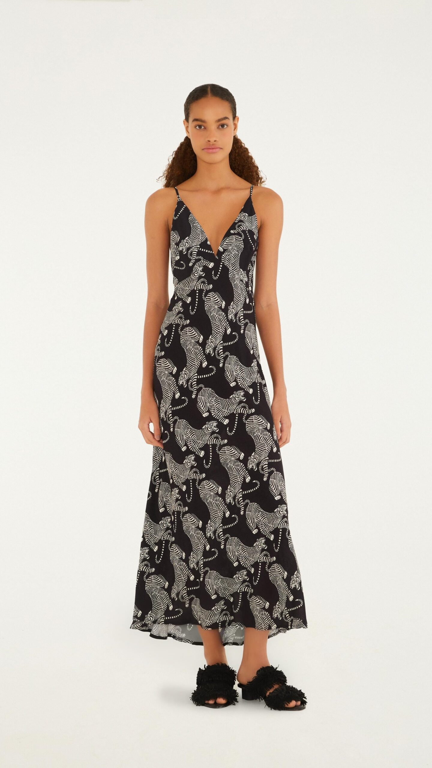 Vestido Alcinhas Estampado Tigres Farm R:341822