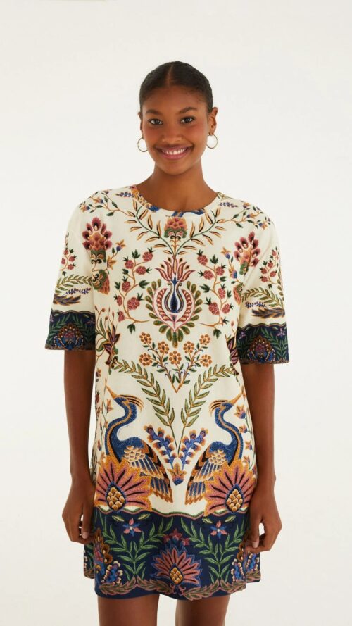 Vestido T-shirt Basico Jardim Maravilhoso Farm R:342160