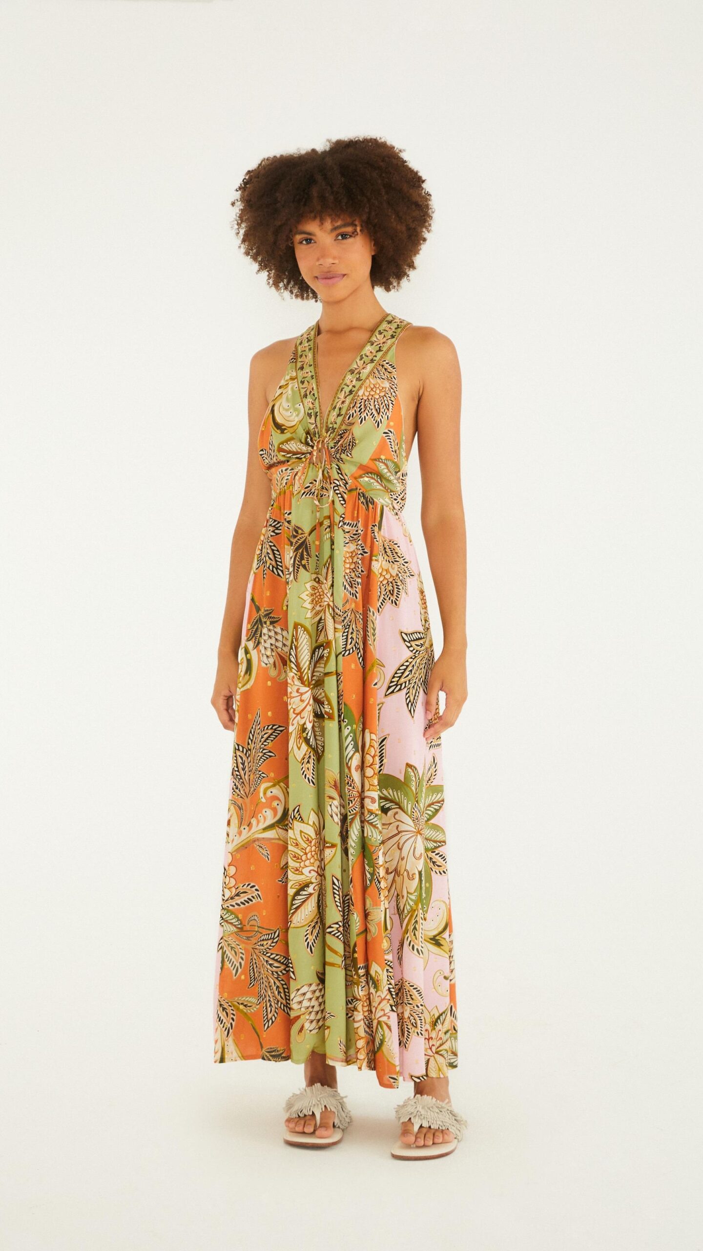 Vestido Longo Estampado Delhi Floral Farm R:347163