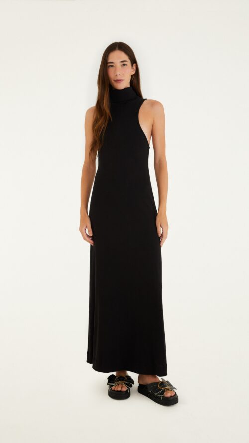 Vestido Rib Gola Alta Farm R:343409