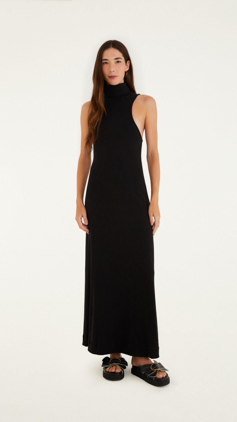 Vestido Rib Gola Alta Farm R:343409