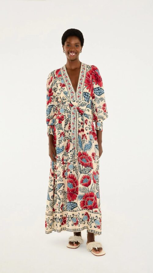 Vestido Longo Manga Francisca Farm R:342038