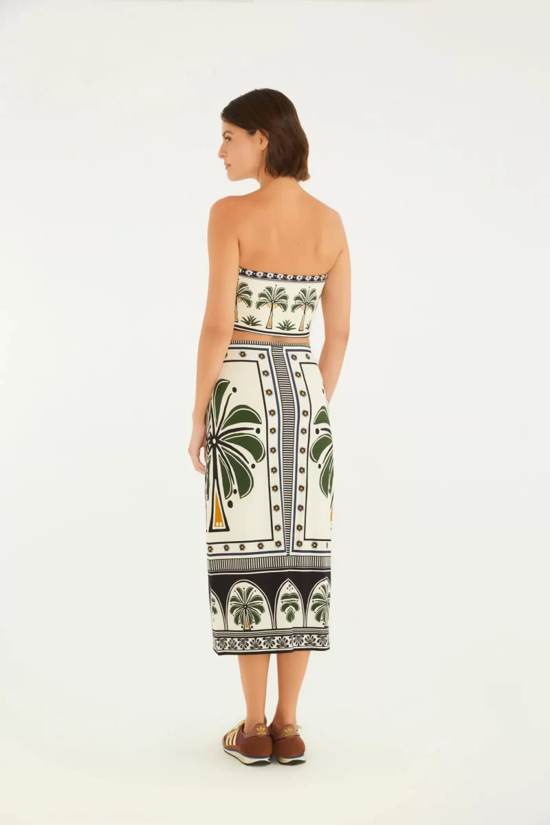 Saia Midi Reta Jardim Tropical Farm R:343137 - Imagem 2