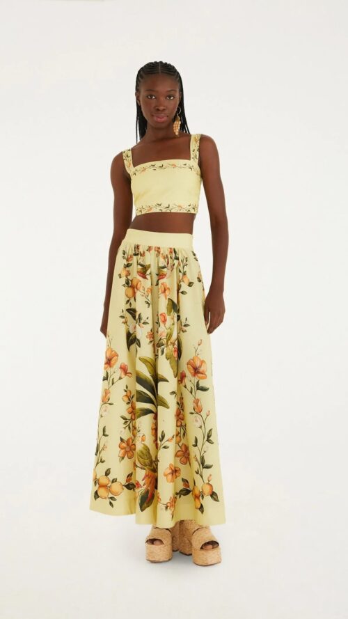 Saia Evasê Estampada Bosque Chic Farm R: 346338