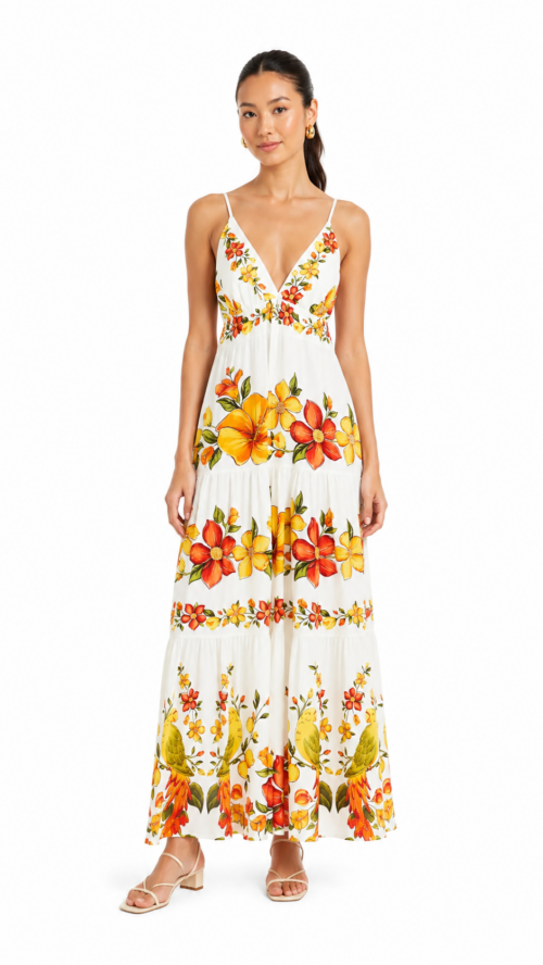 Vestido Longo Bosque Chique Farm R: 345576