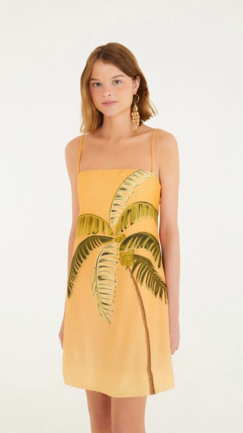 Vestido Curto Itacaré Coqueiro Laranja Farm R:345401