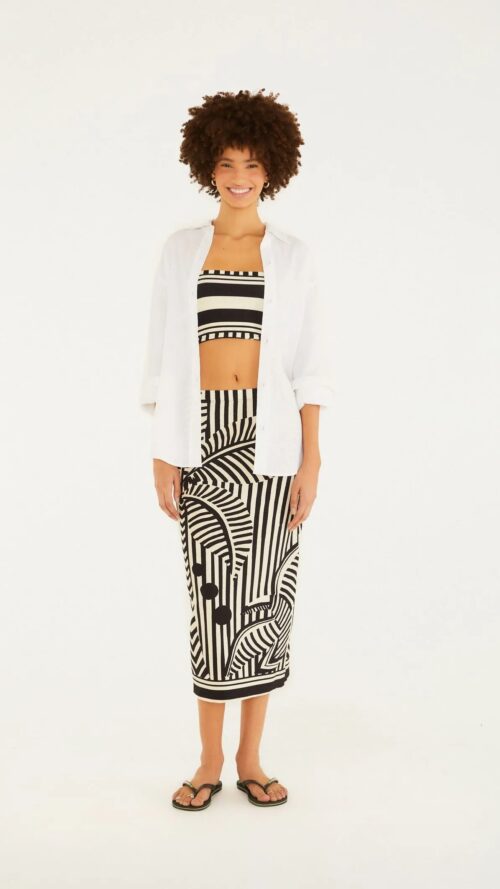 Saia Midi Reta Listra Tropical Farm R:357266