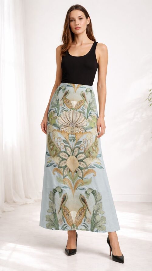 Saia Cropped Estampada Jardim De Mar Farm R:357834