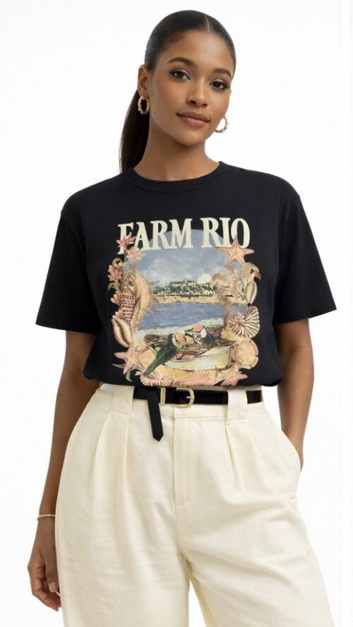 T-shirt Media Moldura Conchas Farm R:358737
