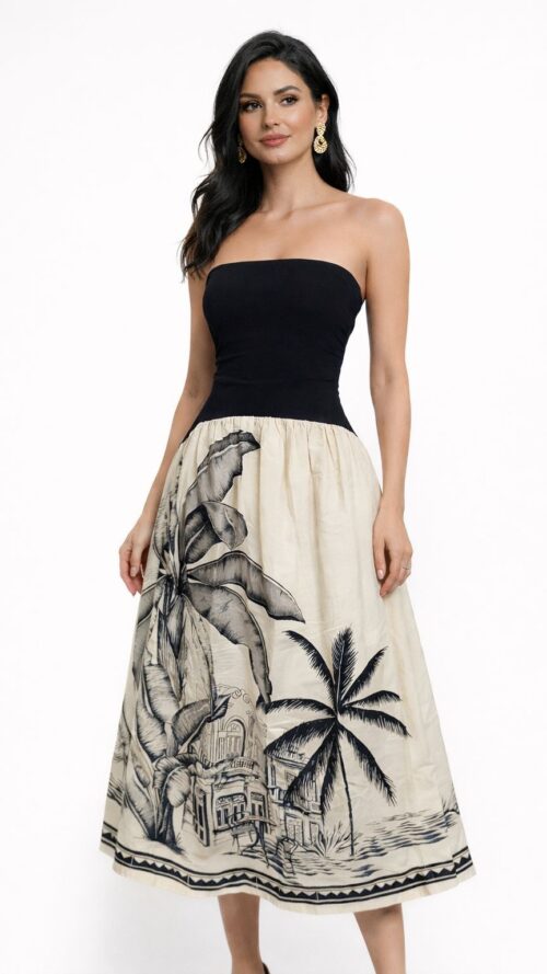 Vestido Midi Sem Alca Vila Teresa Farm R:356968