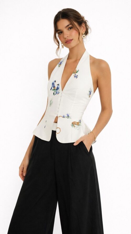 Blusa Colete Aninha Off White Farm R:359794