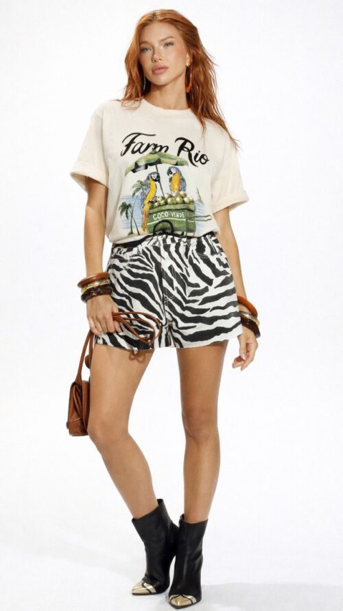 T-Shirt Media Carrinho De Coco Farm R:358757