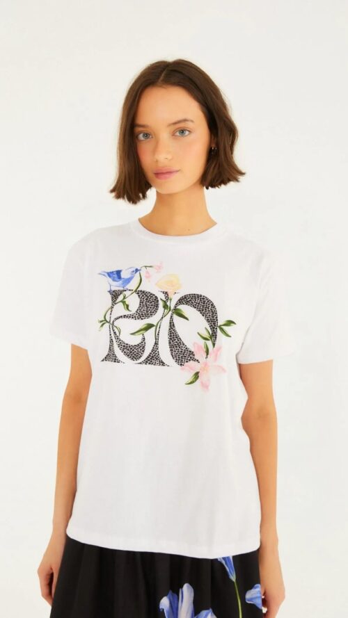 T-Shirt Fit Rio Calçadão Flores Off-White Farm R:358729