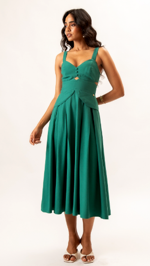 Vestido Super Midi Isadora Verde Antix R:082983