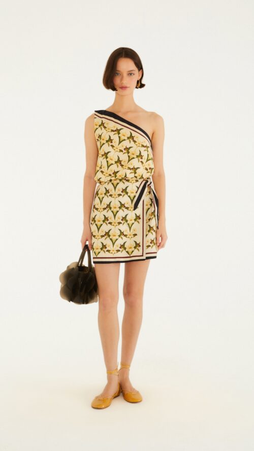 Vestido Curto Lenço Polina Farm R:361797