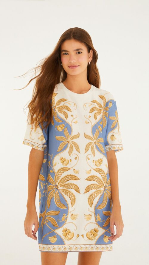 Vestido T-Shirt Básico Estampado Ourinho Tropical Farm R:356961