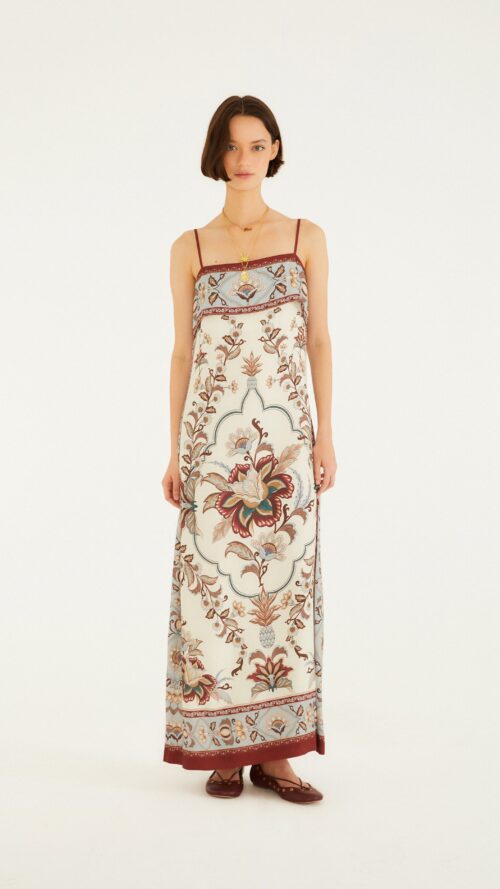 Vestido Longo Pala Jardim Majestoso Farm R:360702