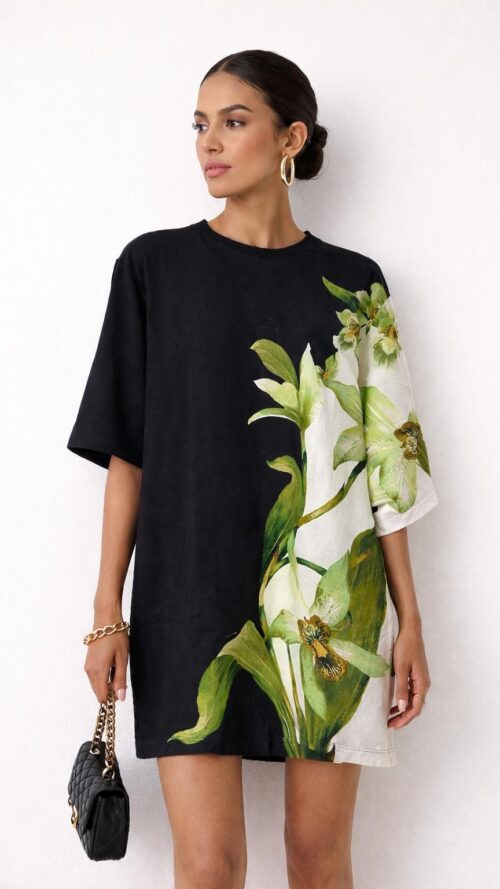 Vestido Tshirt Big Floral Orquidea Farm R:361748