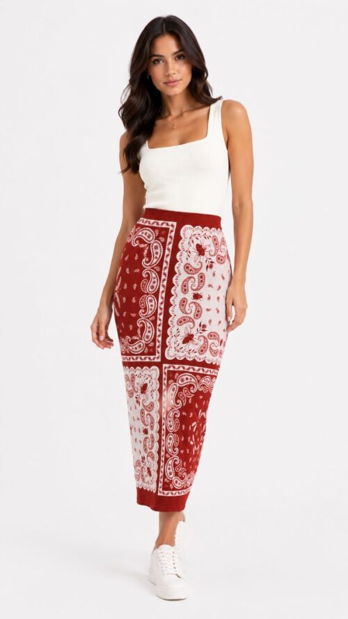 Saia Midi Bandana Jardim Farm R:368210