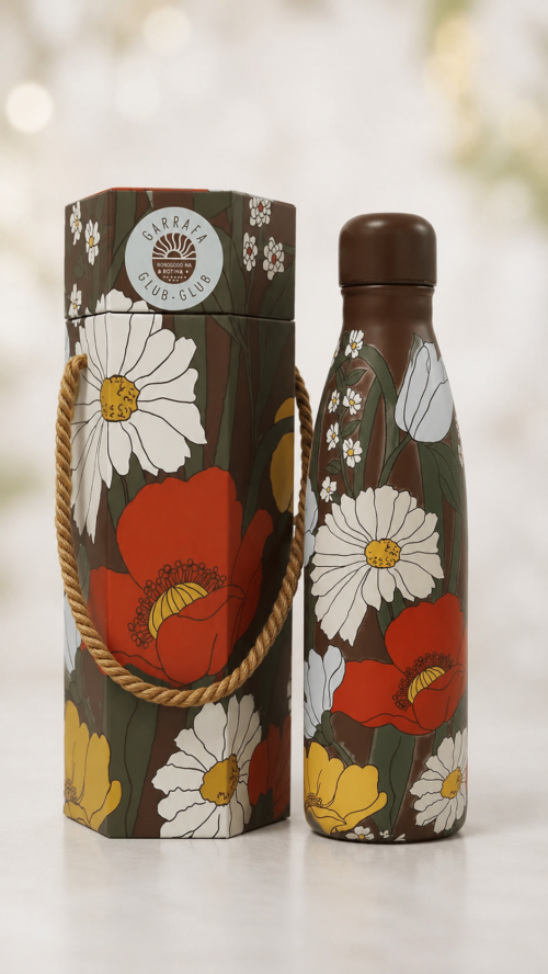 Garrafa Glub Glub 500ml Floral Bucólico Farm R:366015