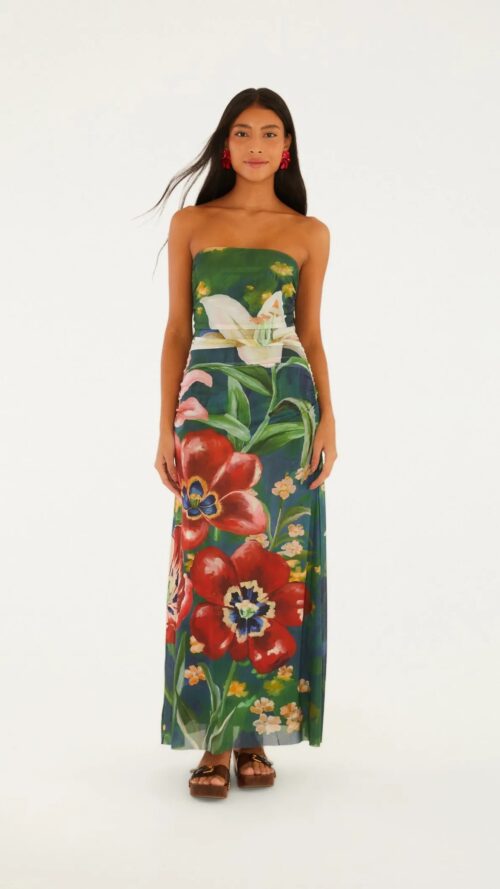 Vestido Tule Floral Belo Farm R:367043